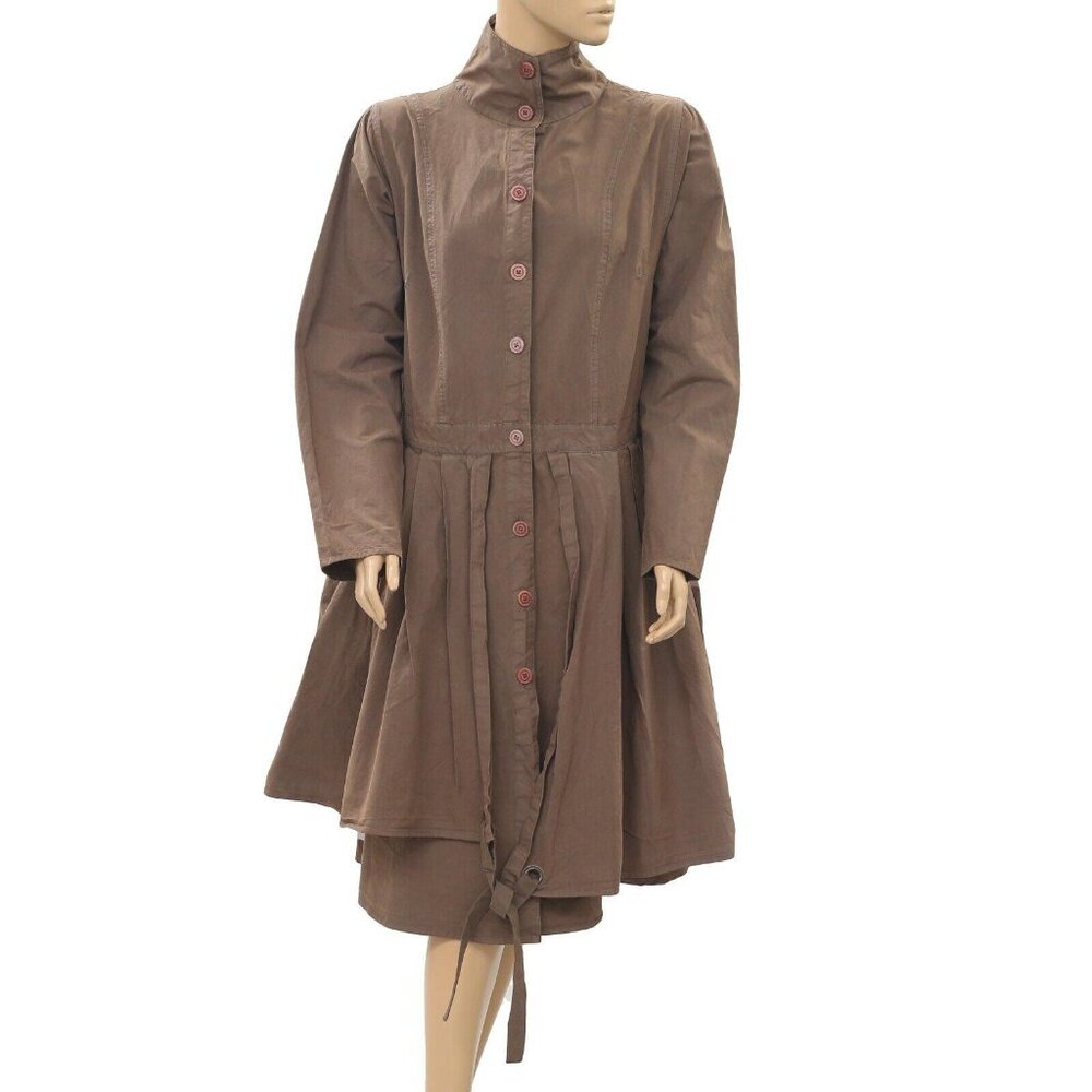 Ewa I Walla Peasant Lagenlook Vintage Buttondown Coat Jacket Dress M NWD 201120